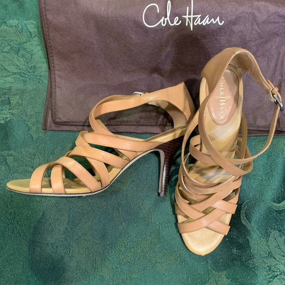 Cole Haan | Shayna Tan Strappy Sandal Heels 11 B - Picture 1 of 6